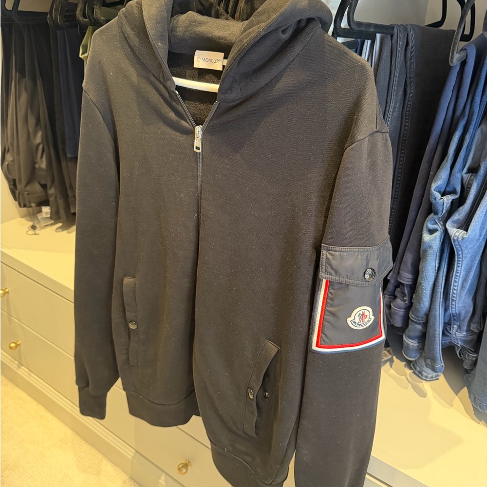 Moncler Dark Hoodie with Logo Patch